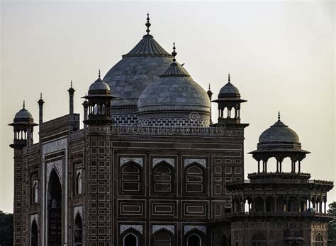 Sunset Over Taj Mahal Mosque Agra Uttar Pradesh India Stock Photo