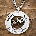 50th Anniversary Necklace, Custom Name and Date, Marriage Jewelry ...