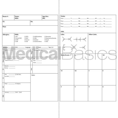 Nursing Report Sheet Ate 81clawetlcl Sl1500 Telemetry Pertaining To Med