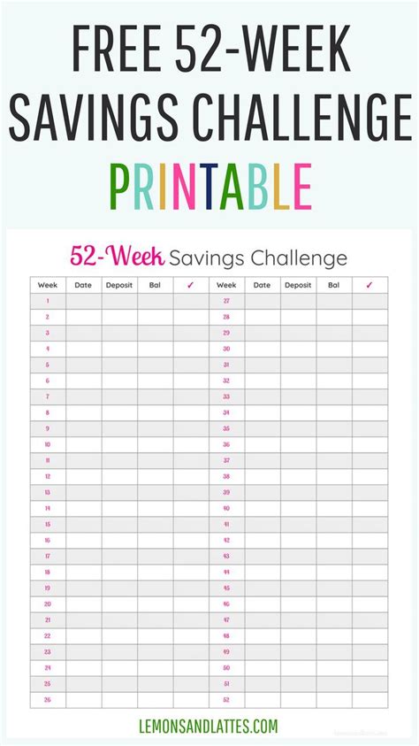 ( week is a period of seven days ) ( there are 52 week in a year ). 52-Week Money Challenge Printable 2020 | Money challenge ...