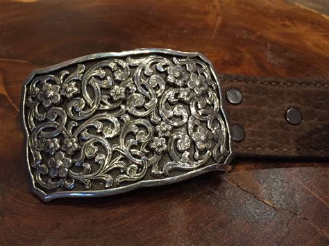 Bohlin Sterling Silver Buckle With Overlay Scrolls And Flowers Western