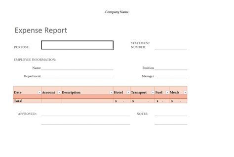 Free Excel Expense Report Template Sample Excel Templates