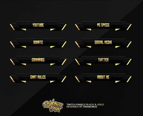 Twitch Panels Black And Gold Black Gold Twitch Paneling