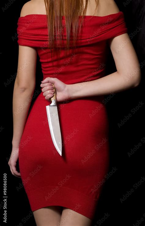 Girl With Knife Stock Foto Adobe Stock