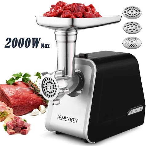 Electric Meat Grinder 2000w Meat Mincer With 3 Grinding Plates And