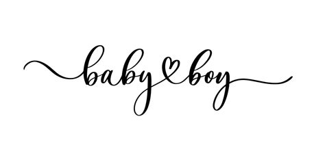 Baby Boy Logo Lettering Quote Baby Shower Hand Drawn Modern Brush Calligraphy Phrase For Card