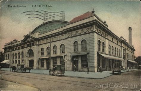 Street View Of The Auditorium Canton Oh Postcard