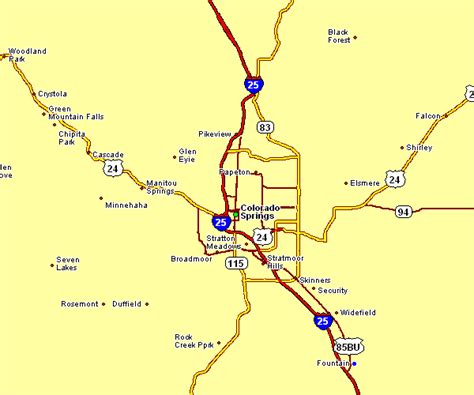 Area Map Of Colorado Springs
