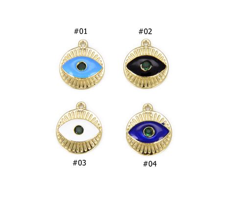 Enamel Evil Eye K Gold Filled Charm Pendant Evil Eye Charm Evil Eye