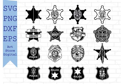 Sheriff Badge Svg Set Sheriff Badge Cut Graphic By Artstoredigital