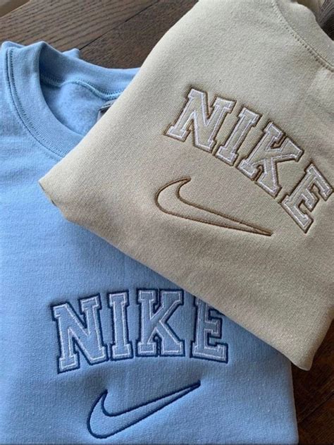 Nike Embroidered Sweatshirt Embroidered Logo Crewneck Drip Etsy In