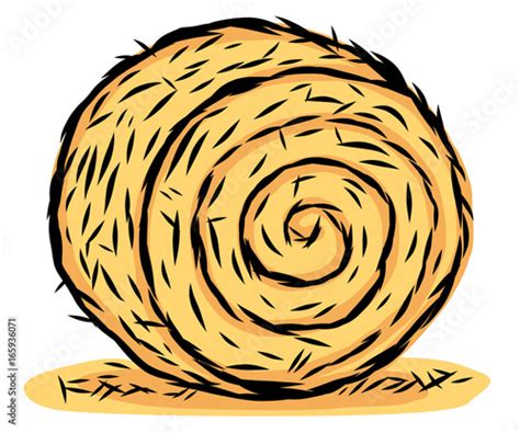Rolled Hay Cartoon Vector And Illustration Hand Drawn Style