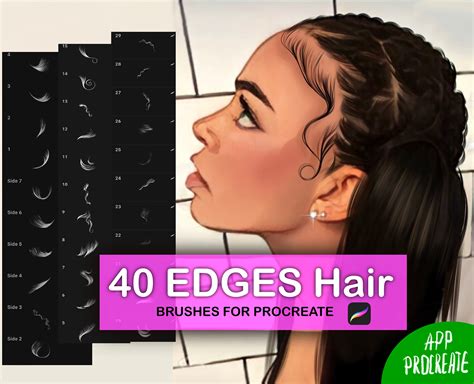 Procreate Laid Edge Baby Hair Brush Digital Drawing Art Edge Etsy