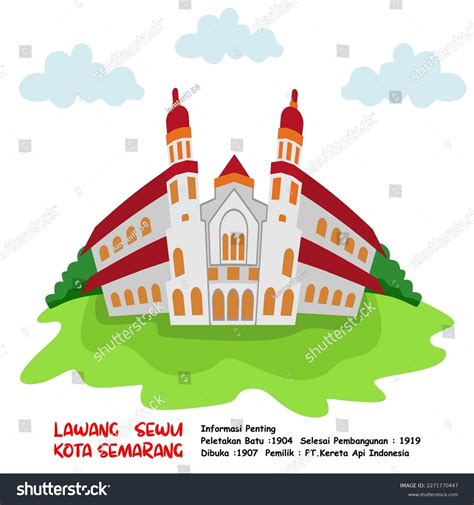 Lawang Sewu Semarang Monument City Illustration Stock Vector (Royalty
