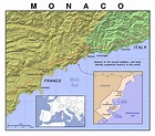 Detailed political map of Monaco with relief | Monaco | Europe ...