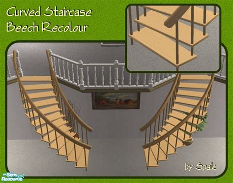 The Sims Resource Curved Staircase Beech Rec