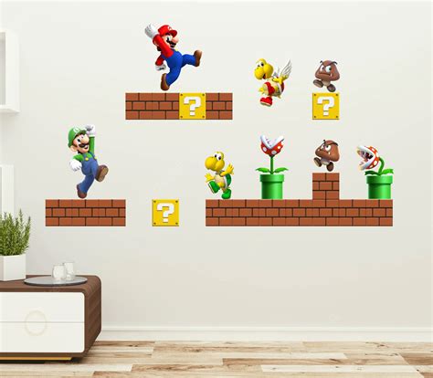 正規販売店 3pcs Super Mario Decorative Cartoon Cute Pvc Wall Decal Funny