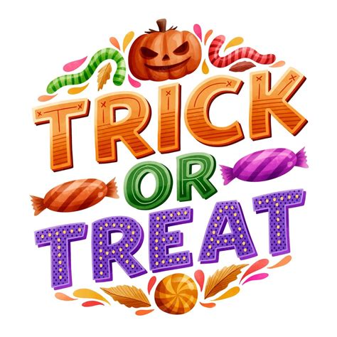 Free Vector Trick Or Treat Lettering