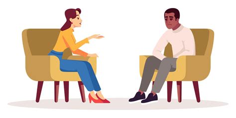 Therapy Session Semi Flat Rgb Color Vector Illustration Interview