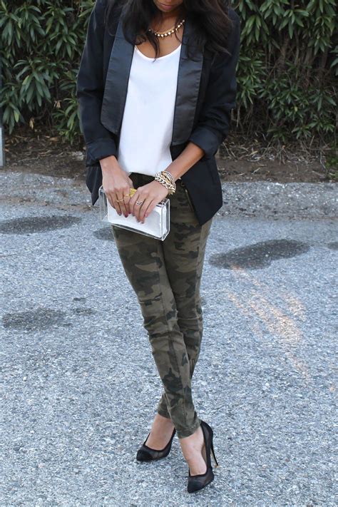 Brown And Black Colour Outfit With Trousers Jacket Blazer Camo Leggings Outfit Army