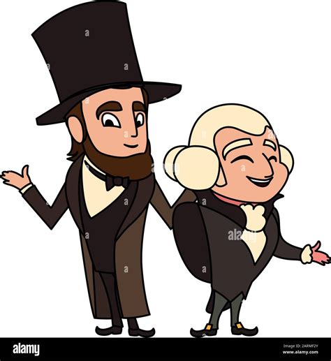 Dibujos Animados De Los Presidentes George Washington Y Abraham Lincoln