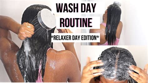 Relaxed Hair Wash Day Routine On Relaxer Days Youtube