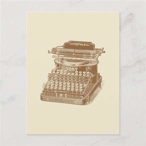 Vintage Typewriter Brown Type Writting Machine Postcard In 2021 Vintage