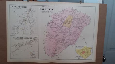 Original 1903 Map Town Of Goshen Durlandville Orange County New