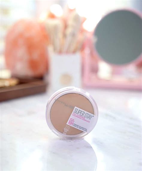 The finish of superstay 24 hour is semi matte and looks really good. REVIEW: Maybelline SuperStay Powder Foundation | Slashed ...