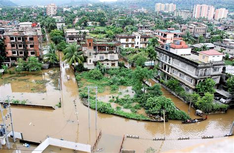 A View Of Flood Afftected Hatigaon Laxminagar In Guwahati Photogallery
