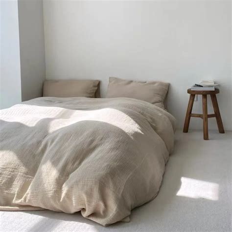 Ins Wind New Plain Color Bed Products Four Piece Wash Cotton Naked Sleeping Solid Color Quilt