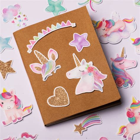 Navy Peony Magical Rainbow Unicorn Stickers Cute Sticker Etsy