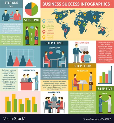 Infographic Five Steps For Success Business Vector Image