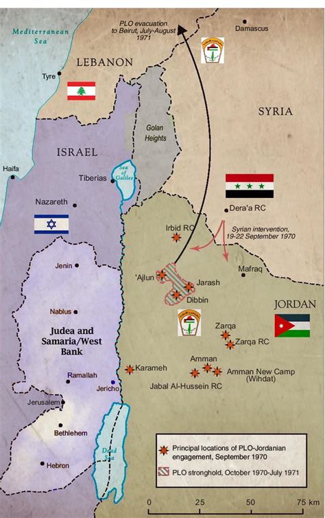 Black September Jordan Vs Palestinians 1970 A Maps On The Web