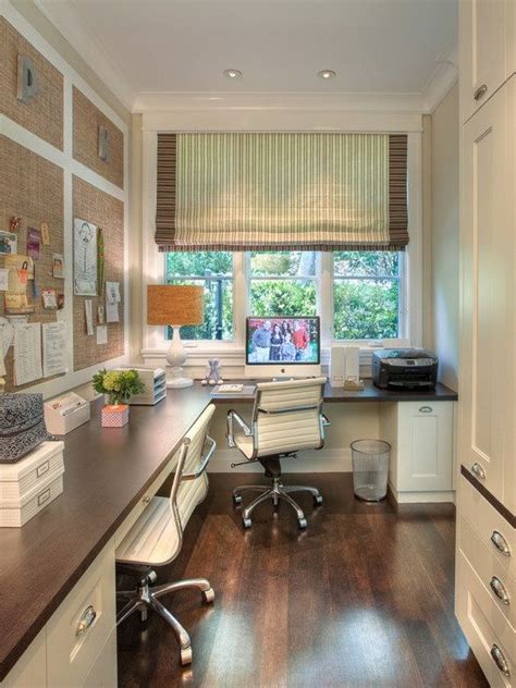 Two Person Desk Feminine Home Offices Home Office Space Traditional
