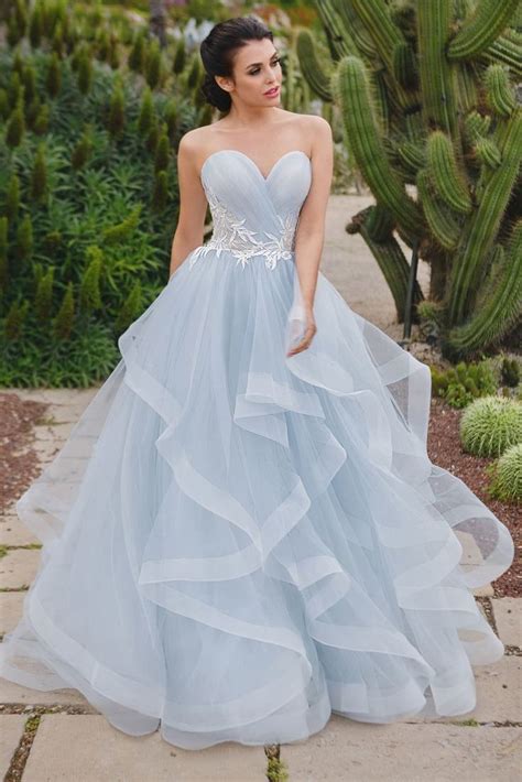 Light Blue Sweetheart Prom Dresses Tulle Formal Gown Lace Up With
