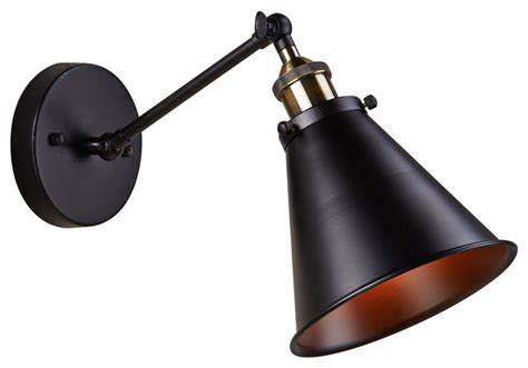 Matte black metal oval spotlights a single bulb. Antique-Style Wall Sconce, Matte Black - Industrial - Wall ...