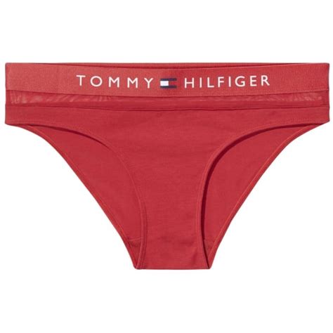 Tommy Hilfiger Womens Sheer Flex Cotton Bikini Brief Scooter Red