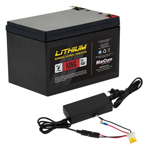 Marcum King Battery Kit 12v 18ah Lifepo4 Battery And Charger