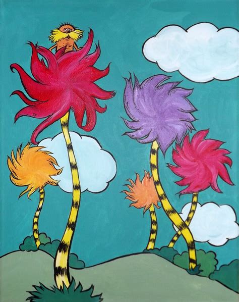The Lorax By Dr Seuss Acrylic Painting On 11x14 Canvas By Jessie