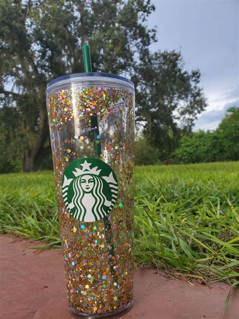 Liquid Glitter Starbucks Tumbler Etsy
