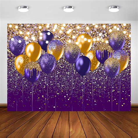 Buy Avezano Purple And Gold Glitter Backdrop For Birthday Wedding Prom