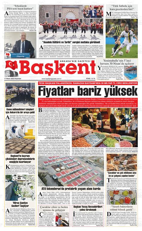 Nisan Tarihli Ankara Ba Kent Gazete Man Etleri