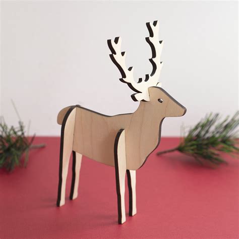 D Standing Wooden Stag Artcuts