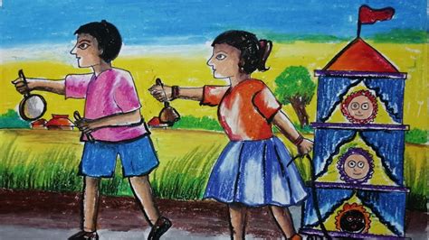A drawing of any festevial. Rath Yatra Festival Drawing - Easy Scenery of Rath Yatra ...
