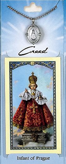 Infant Of Prague Prayer Card With Pewter
