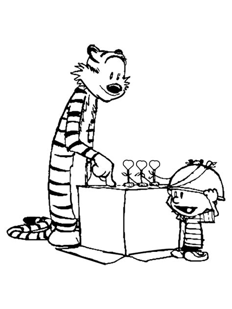 Calvin And Hobbes Electricity Coloring Page Free Printable Coloring
