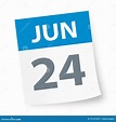 24 De Junio - Icono Del Calendario Stock de ilustración - Ilustración ...