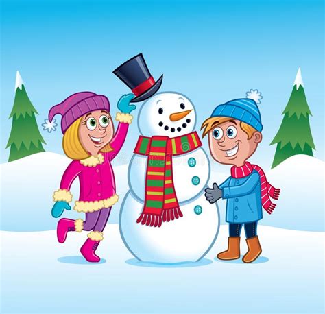 Choose from 1000+ make a snowman graphic resources and download in the form of png, eps christmas cartoon christmas cartoon santa make a snowman. Kids Making A Snowman In The Snow Stock Illustration ...