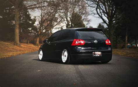 Picture Volkswagen Golf Gti Stance Black Auto Back View